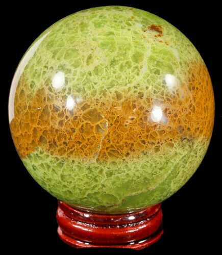 Polished Green Opal Sphere - Madagascar #55055